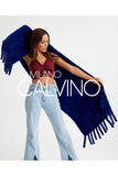 Mink Knitted Fur Shawl - Blue - Milano Calvino image 4
