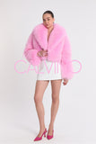 Lopez Special Design Hacimli Dokulu Fur Jacket - Bubblegum Pink - Milano Calvino image 7