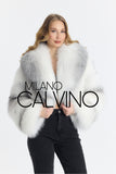 Lopez Special Design Hacimli Dokulu Fur Jacket - Silver - Milano Calvino image 2