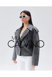 Women’s Oversize Genuine Leather Jacket Jacket - Grey - Milano Calvino image 4