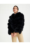 Women’s V Form Zipped Convertible Fur Jacket (Can Be Worn as a Vest) - Black - Milano Calvino