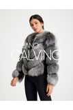 Women’s V Form Zipped Convertible Fur Jacket (Can Be Worn as a Vest) - Silver - Milano Calvino image 6
