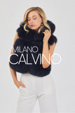 Hooded Fur Jacket Kolları Çıkarılabilir - Midnight Navy - Milano Calvino image 6
