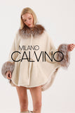 Beige Detaylı Poncho - Milano Calvino image 3