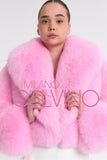 Lopez Special Design Hacimli Dokulu Fur Jacket - Bubblegum Pink - Milano Calvino image 2