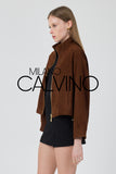 Genuine Suede Leather Zipped Jacket – Acı Kahve - Cognac - Milano Calvino image 2