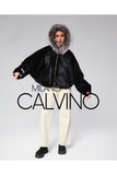 Fur Hooded Jacket Alcantara Kumaş - Black - Milano Calvino image 6