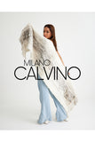 Mink Knitted Fur Shawl - White - Milano Calvino
