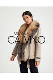 Fur Trimmed Yün Kumaş Short Coat - Light Beige - Milano Calvino image 5