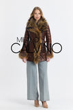 Fur Trimmed Leather Jacket Long Brown - Milano Calvino image 3