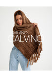 Mink Knitted Fur Shawl - Beige - Milano Calvino