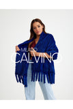 Mink Knitted Fur Shawl - Blue - Milano Calvino