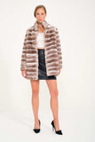 Chinchilla Rex Long Fur Jacket (latte) - Chinchilla Latte - Milano Calvino