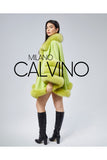 Fur Trimmed Cashmere Poncho - Pistachio Green - Milano Calvino image 7