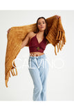 Mink Knitted Fur Shawl - Mustard - Milano Calvino image 3