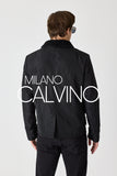 Erkek Klasik Jacket — Curly Post Collarlı, Çıkarılabilir - Black - Milano Calvino image 7