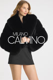 Lopez Special Design Hacimli Dokulu Fur Jacket - Black - Milano Calvino image 2