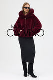 Fur Hooded Jacket Burgundy - Milano Calvino image 2