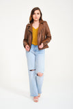 Genuine Leather Women’s Jacket ( Kaherengi ) - Brown - Milano Calvino