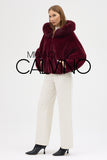 Fur Hooded Jacket Burgundy - Milano Calvino