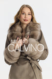 Fur Trimmed Fransız Cashmerei Coat - Stone Grey - Milano Calvino image 5