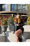 Women’s Fur Collarlı Leather Jacket - Black - Milano Calvino