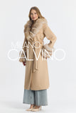 Fur Trimmed Fransız Cashmerei Coat - Camel Beige - Milano Calvino image 3
