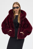 Fur Hooded Jacket Burgundy - Milano Calvino image 6