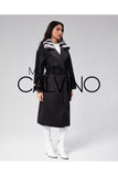 Alpaca Wool, Chinchilla Fur Collar Coat - Black - Milano Calvino image 4