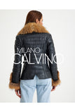 Fur Trimmed Leather Jacket - Black with Raccoon Trim - Milano Calvino image 7
