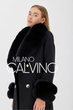Fur Trimmed Cashmere Coat Black Cash-doble - Milano Calvino image 5