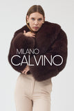 Lopez Special Design Hacimli Dokulu Fur Jacket - Chocolate - Milano Calvino image 7