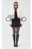 Lopez Special Design Hacimli Dokulu Fur Jacket - White - Milano Calvino