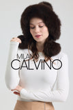 Noelle Knitted Fur Trimmed Luxury Beanie – Çift Ponponlu TaYellowm - Dark Brown - Milano Calvino image 3