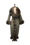 Sultan Fur Trimmed Alpaca Palt Green - Milano Calvino