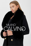 Fur Trimmed Cashmere Coat Black Cash-doble - Milano Calvino image 4