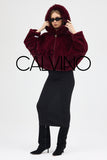 Fur Hooded Jacket Burgundy - Milano Calvino image 3