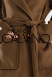 İtalyan Dokuma Alpaca Wool Coat - Camel - Milano Calvino image 5