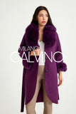 Fur Trimmed Alpaca Coat & Coat ( Plum ) - Milano Calvino image 5