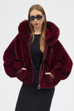 Fur Hooded Jacket Burgundy - Milano Calvino image 4