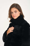 Chinchilla Rex Fur Jacket - Black - Milano Calvino image 7