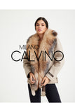 Fur Trimmed Yün Kumaş Short Coat - Light Beige - Milano Calvino image 3