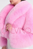 Lopez Special Design Hacimli Dokulu Fur Jacket - Bubblegum Pink - Milano Calvino image 3