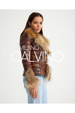 Fur Trimmed Leather Jacket - Brown with Raccoon Trim - Milano Calvino image 4