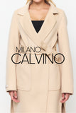 İtalyan Dokuma Alpaca Wool Coat - Light Beige - Milano Calvino image 5