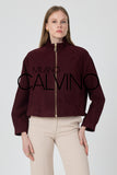 Genuine Suede Leather Zipped Jacket – Burgundy - Milano Calvino image 2