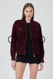 Genuine Suede Varsity Jacket – Burgundy - Milano Calvino