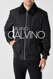 Erkek Bomber Jacket — Curly Post Collarlı, Çıkarılabilir - Black - Milano Calvino image 3