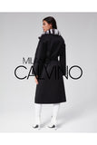 Alpaca Wool, Chinchilla Fur Collar Coat - Black - Milano Calvino image 6