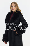 Fur Trimmed Fransız Cashmerei Coat - Black - Milano Calvino image 3